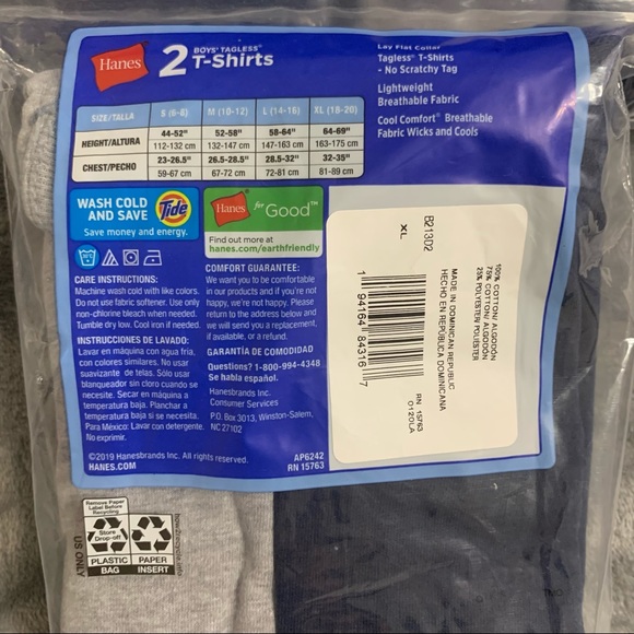 Hanes Boys T-Shirts Youth XL - Picture 3 of 3